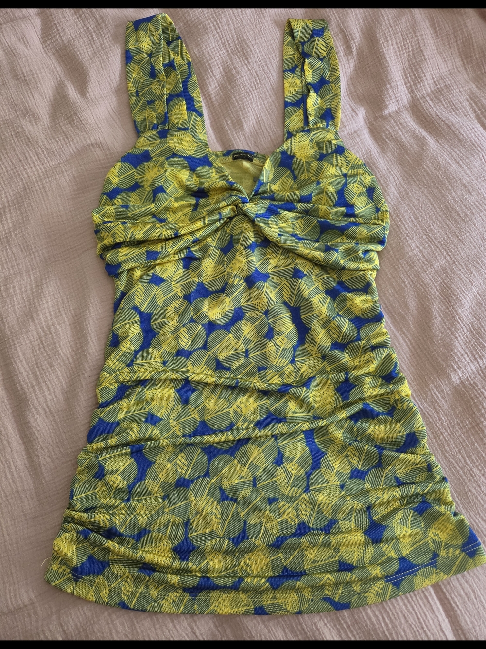 Twist-Front Printed Tank Top - Picture 1 of 2